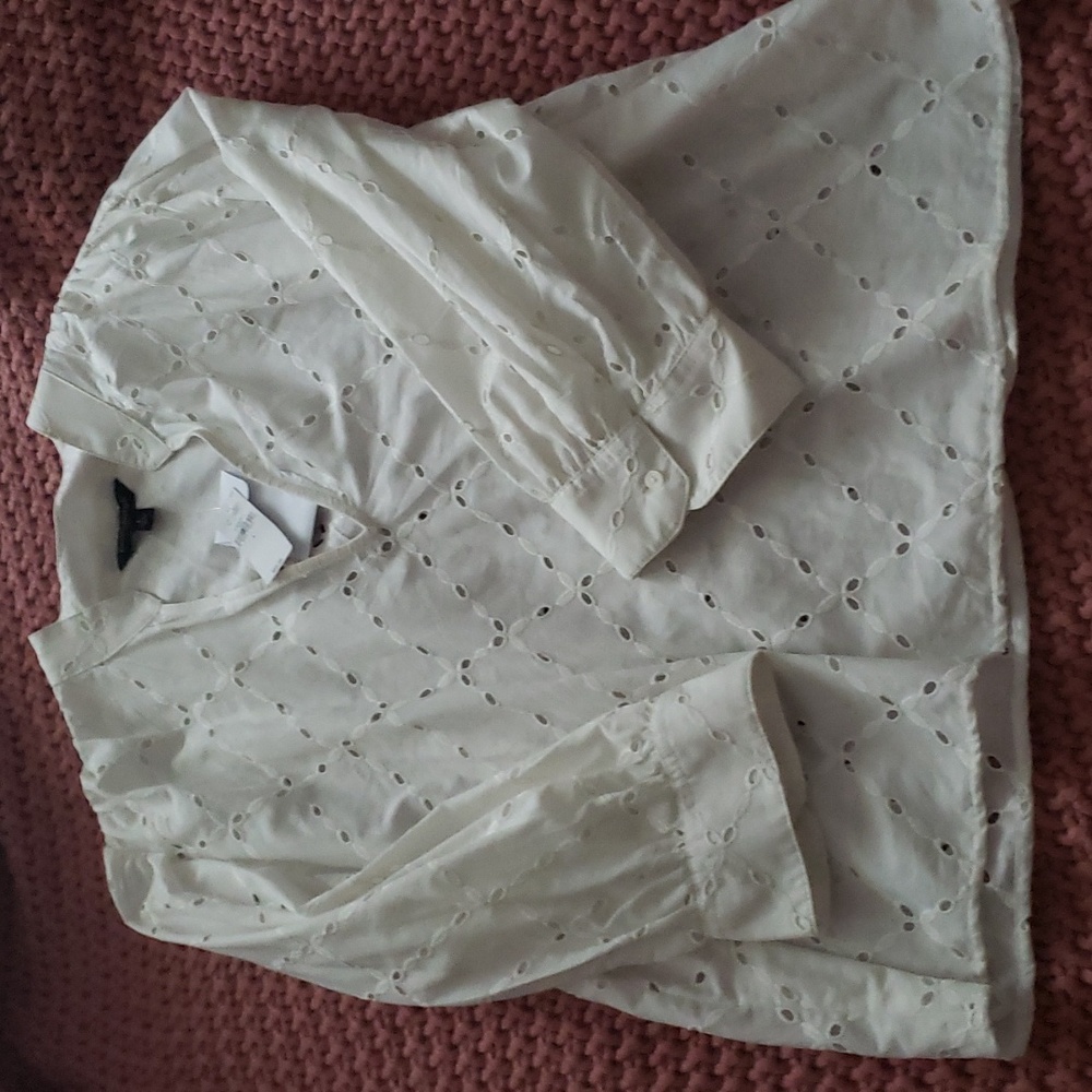 Banana Republic White Eyelet Lace Top